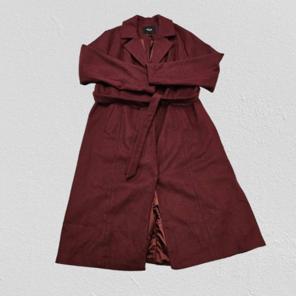 Torrid Size 0 Wool Blend Zinfandel Trench Coat - Picture 5 of 10